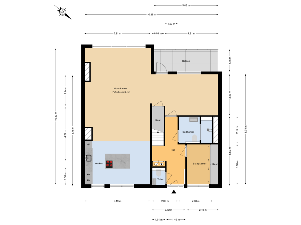 View floorplan of 3e verdieping of Schubertlaan 323