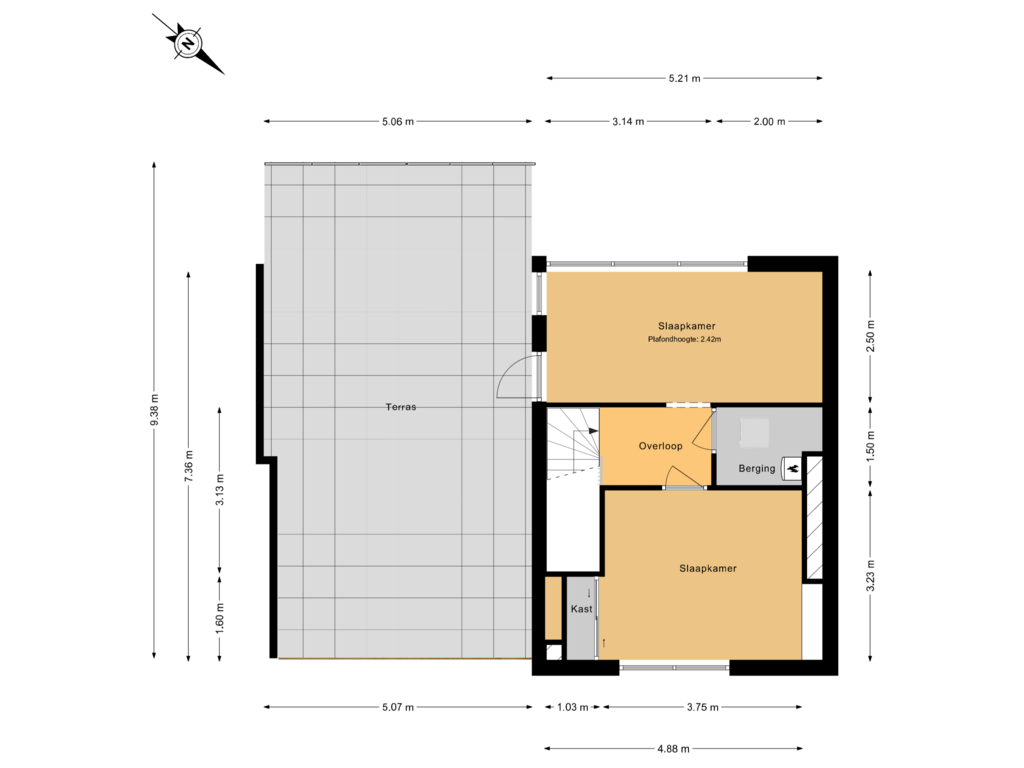 View floorplan of 4e verdieping of Schubertlaan 323