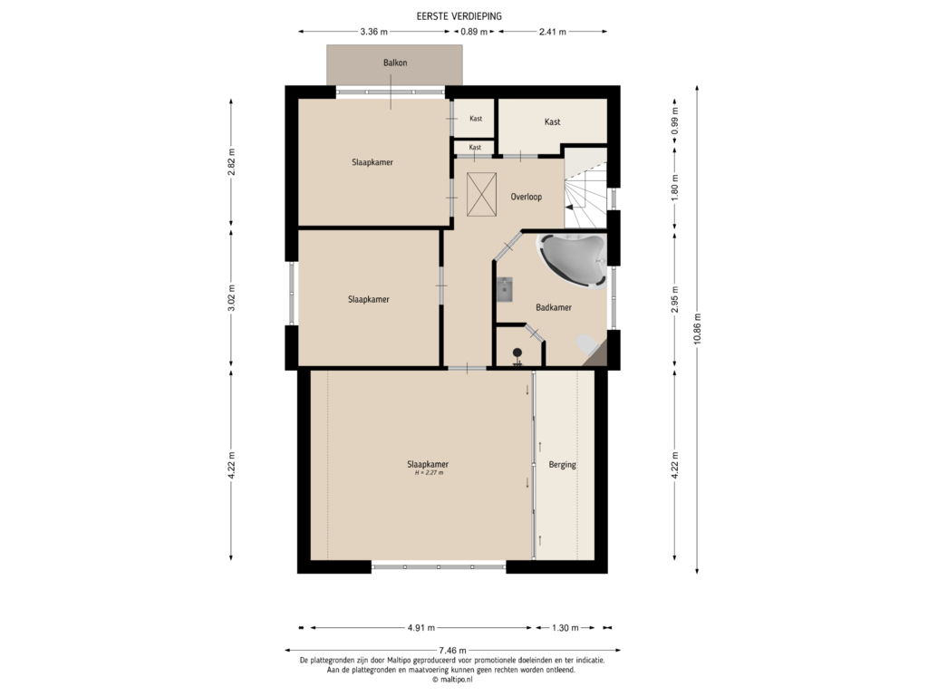 Bekijk plattegrond van Eerste verdieping van Hofhooistraat 15