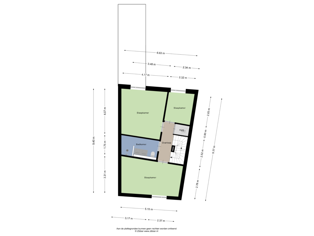 Bekijk plattegrond van Eerste Verdieping van Berghallee 54