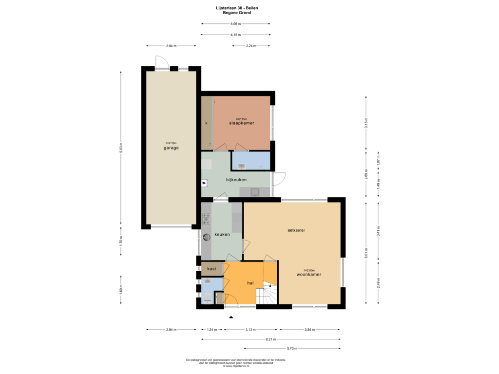 Bekijk plattegrond van BEGANE GROND van Lijsterlaan 30