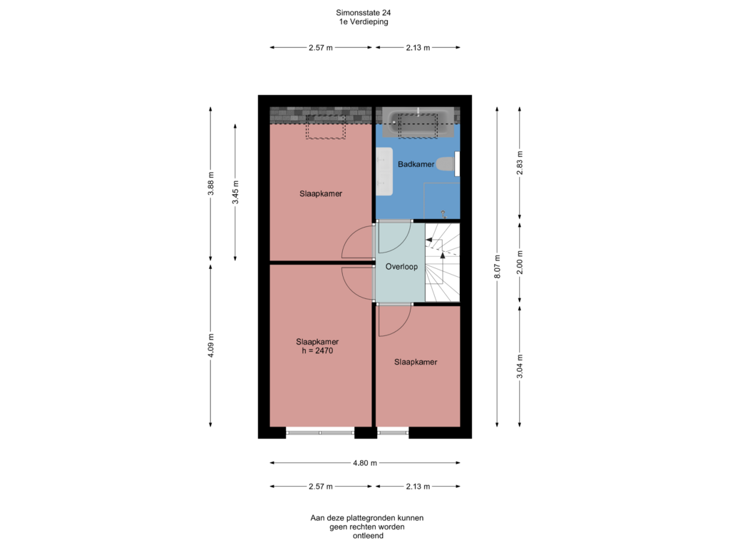 Bekijk plattegrond van 1e Verdieping van Simonsstate 24