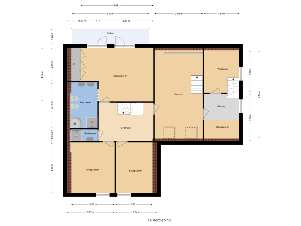 Bekijk plattegrond van 1e Verdieping van Preludestraat 10