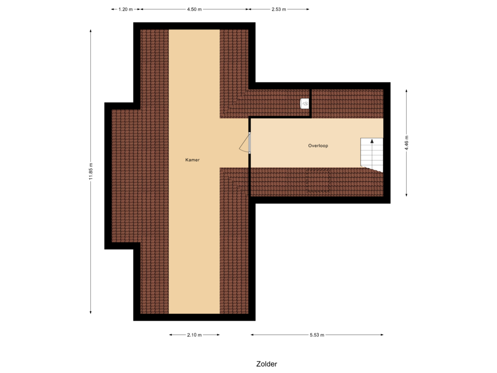 Bekijk plattegrond van Zolder van Preludestraat 10