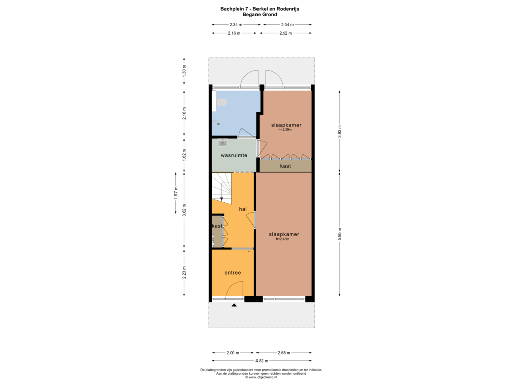 Bekijk plattegrond van BEGANE GROND van Bachplein 7