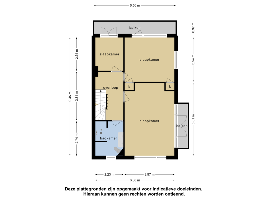 View floorplan of 1e verdieping of Tulpenburg 37