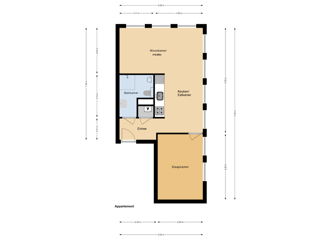 View floorplan of Appartement of Laat 202-B