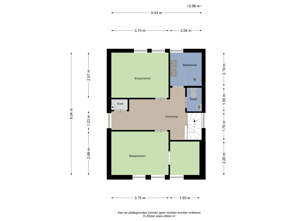 View floorplan of Eerste verdieping of Brenninkmeijerlaan 12