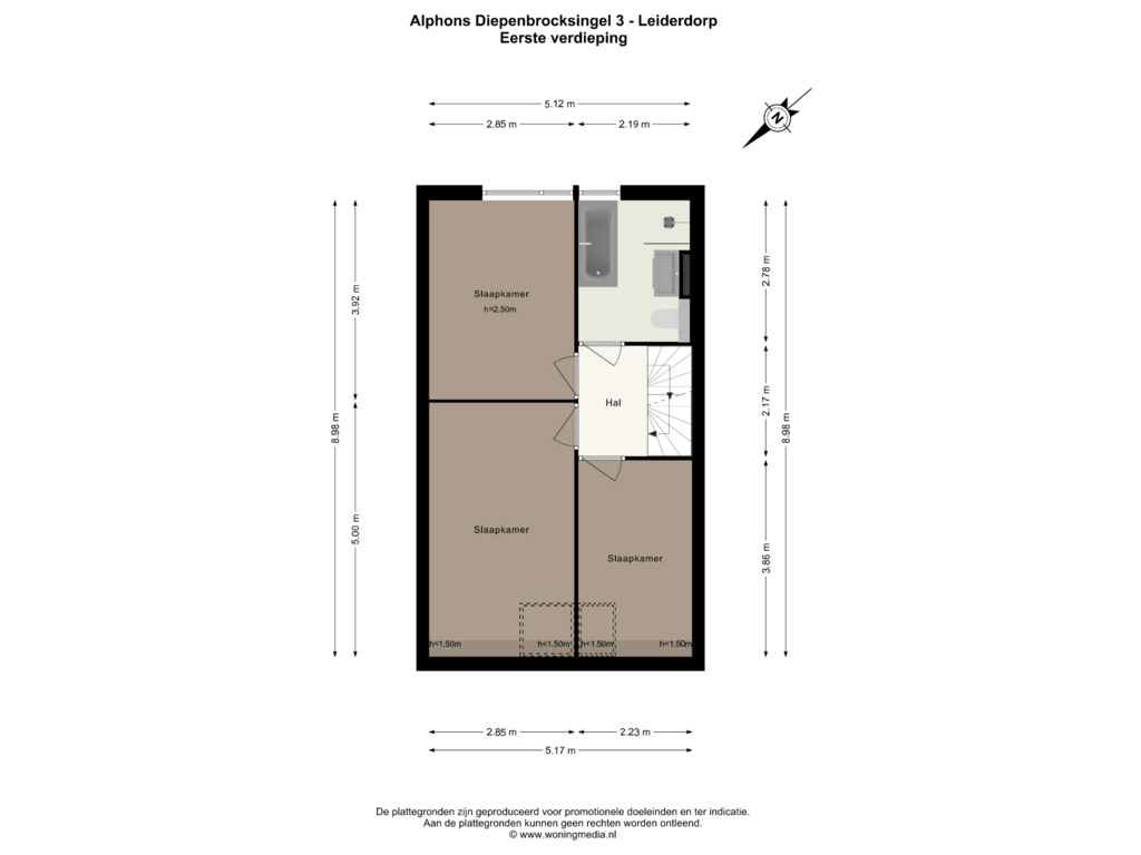 Bekijk plattegrond van Eerste verdieping van Alphons Diepenbrocksingel 3