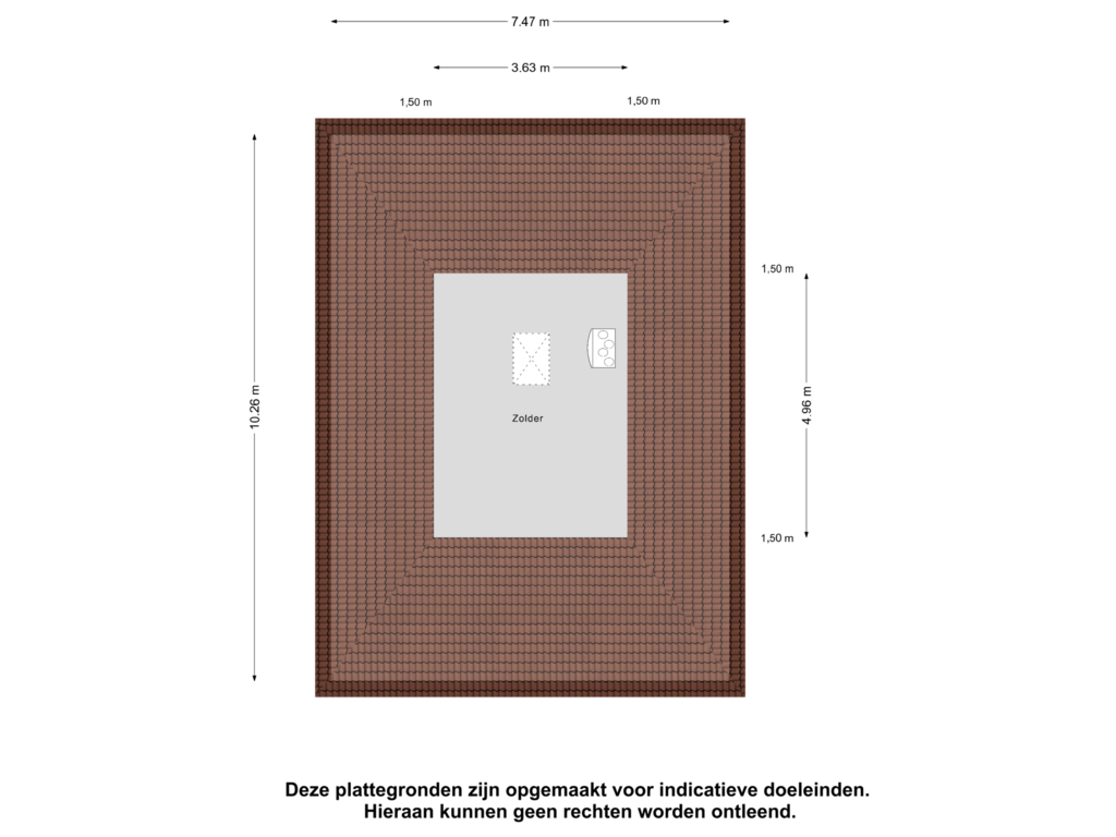 View floorplan of Zolder of Beneluxstraat 118