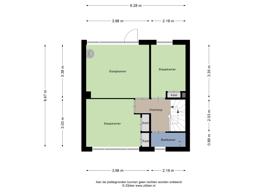 Bekijk plattegrond van Eerste Verdieping van Paradijsstraat 16