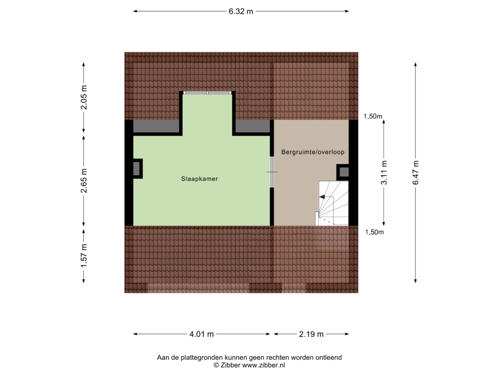 Bekijk plattegrond van Tweede Verdieping van Paradijsstraat 16