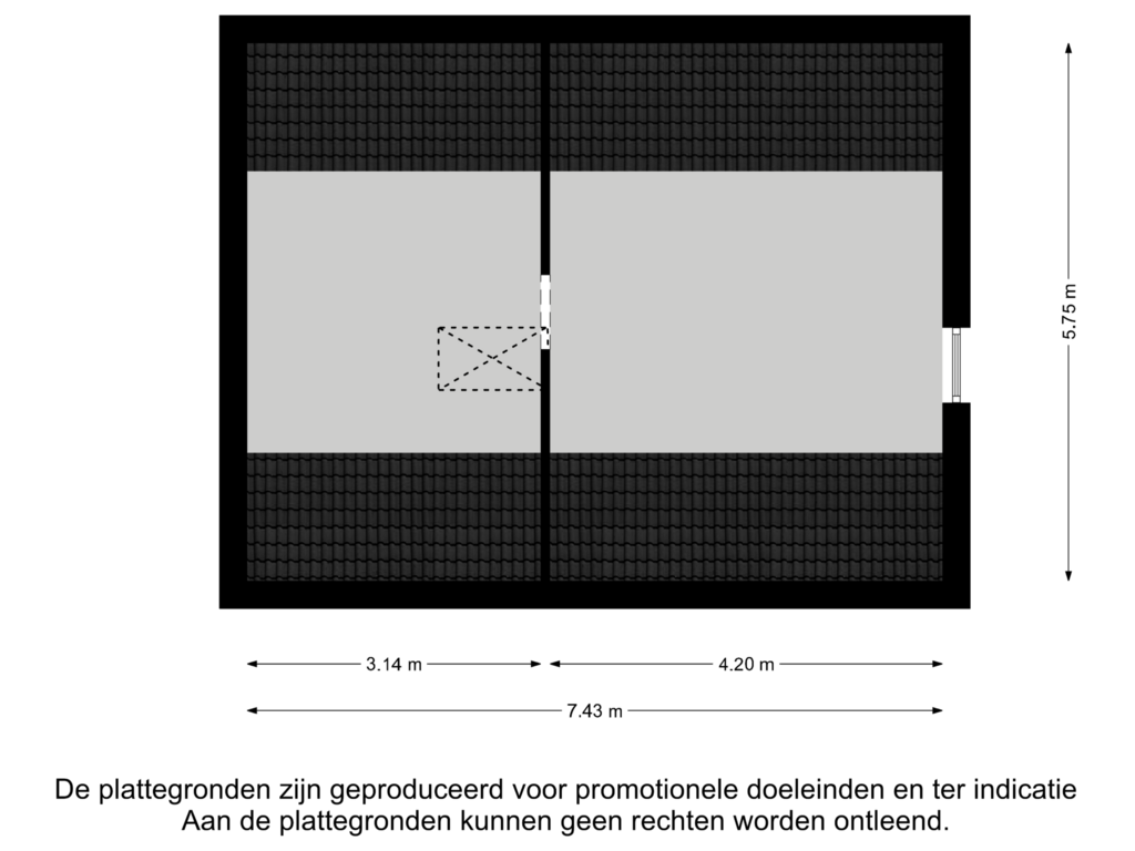 Bekijk plattegrond van Bergzolder van Groene Woud 27