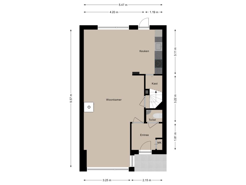 View floorplan of Begane grond of Zwartenberg 11