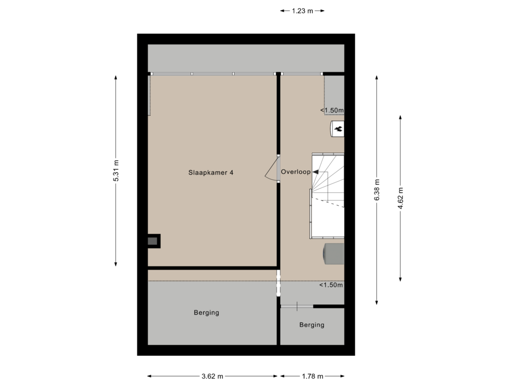 View floorplan of Tweede verdieping of Zwartenberg 11