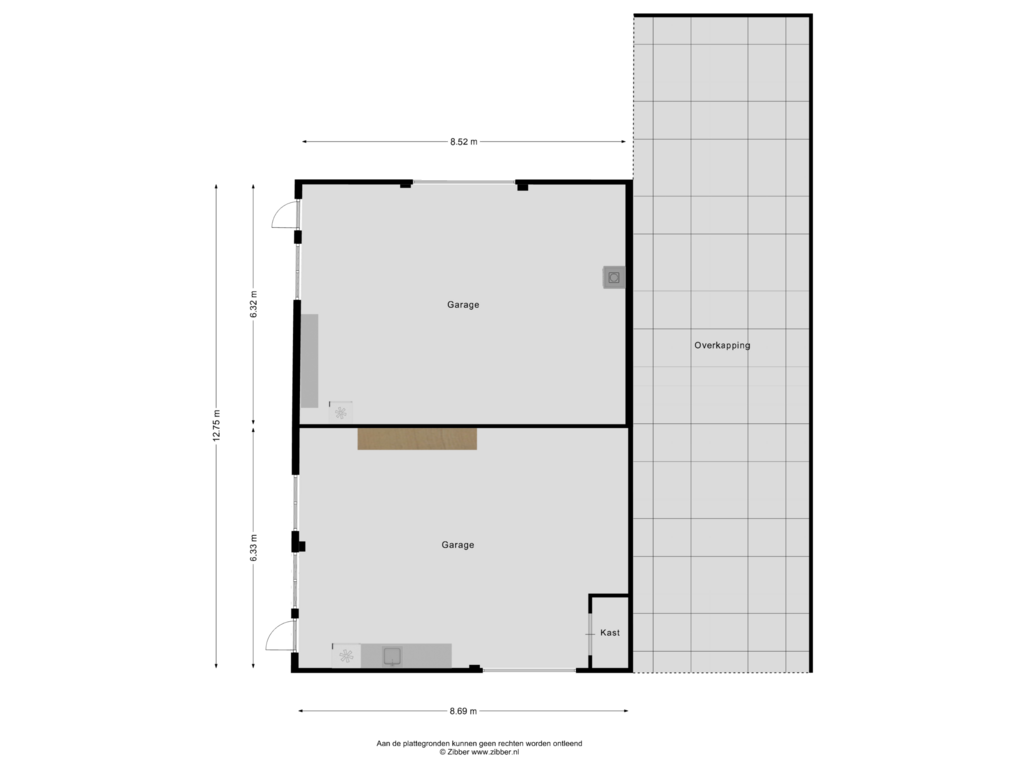 View floorplan of Garage of de Jongstraat 7-A