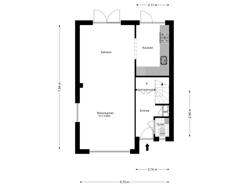 View floorplan of Begane Grond of Iepenlaan 19