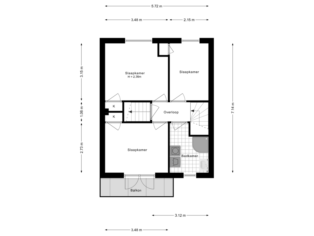 View floorplan of 1e Verdieping of Iepenlaan 19