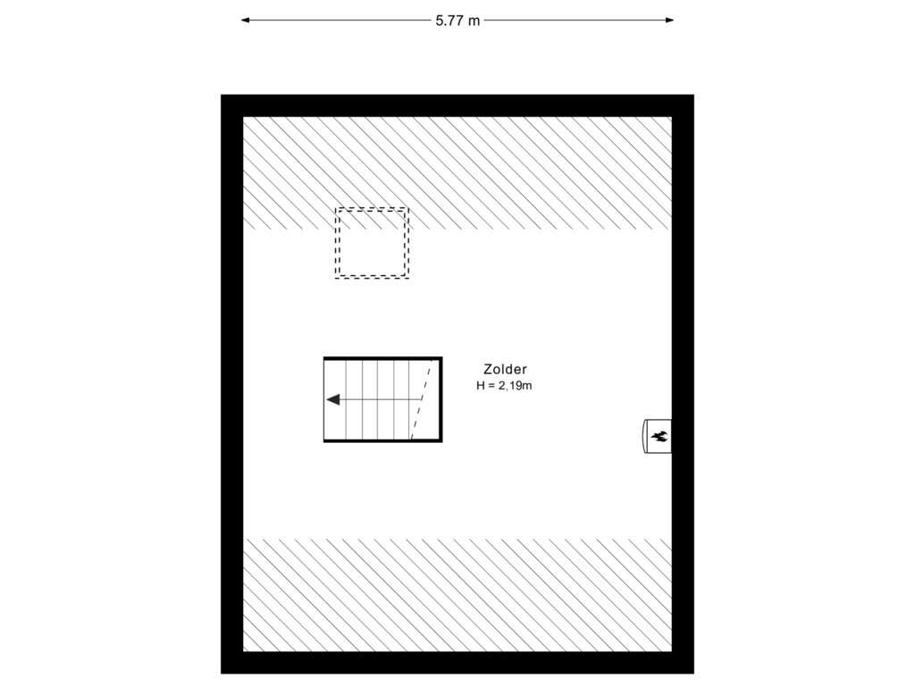 View floorplan of Bergzolder of Iepenlaan 19