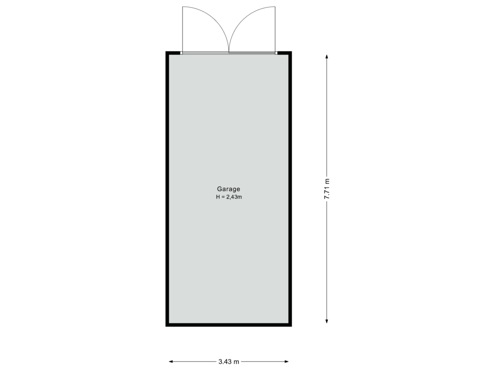 View floorplan of Garage of Iepenlaan 19