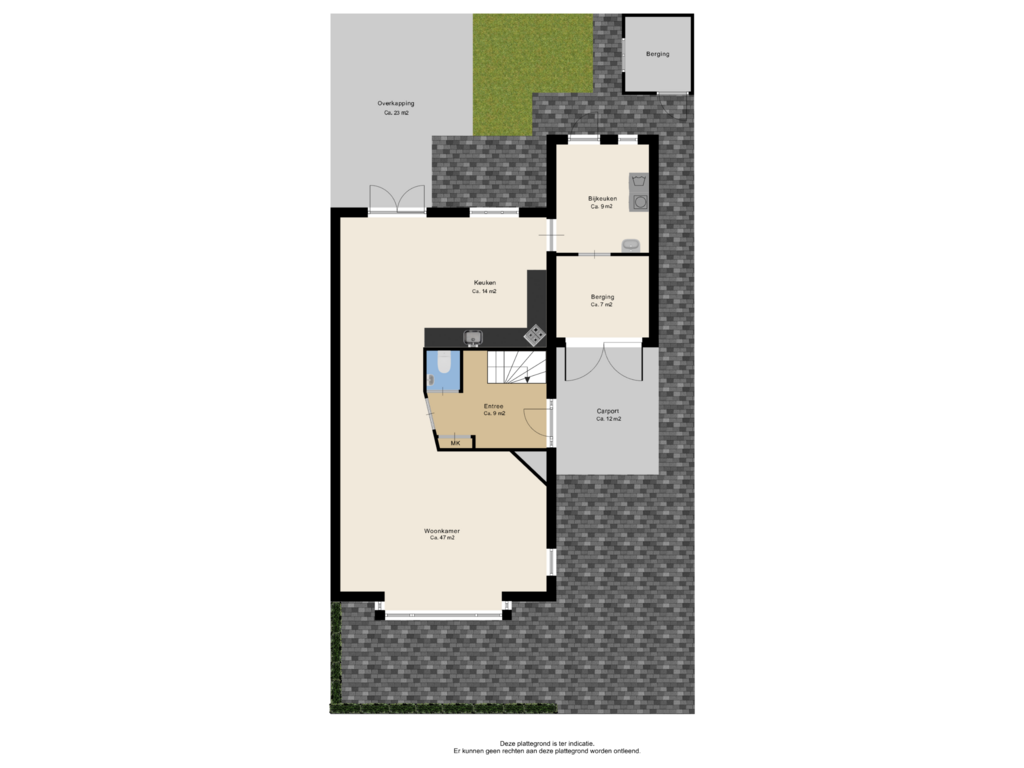 Bekijk plattegrond van Begane grond + tuin van Morgensterlaan 46