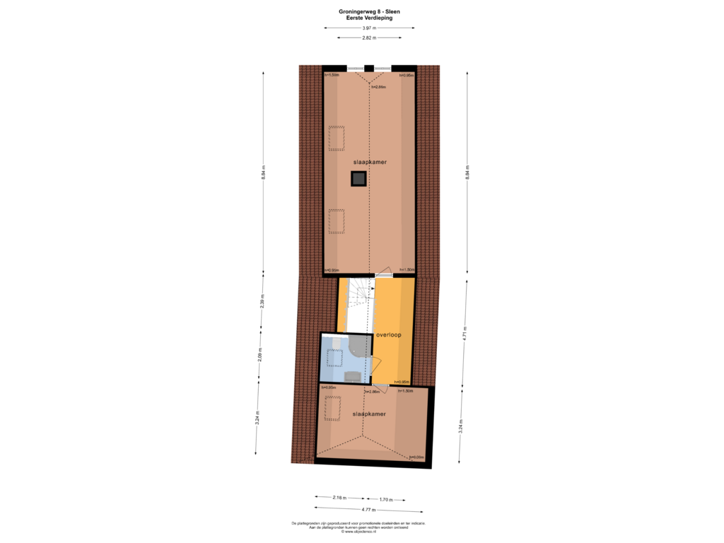 View floorplan of Eerste Verdieping of Groningerweg 8