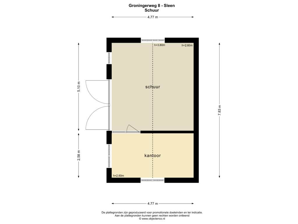 View floorplan of Schuur of Groningerweg 8