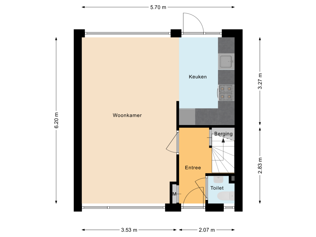 Bekijk plattegrond van Begane grond van Aalbrecht van Beijerenstraat 37