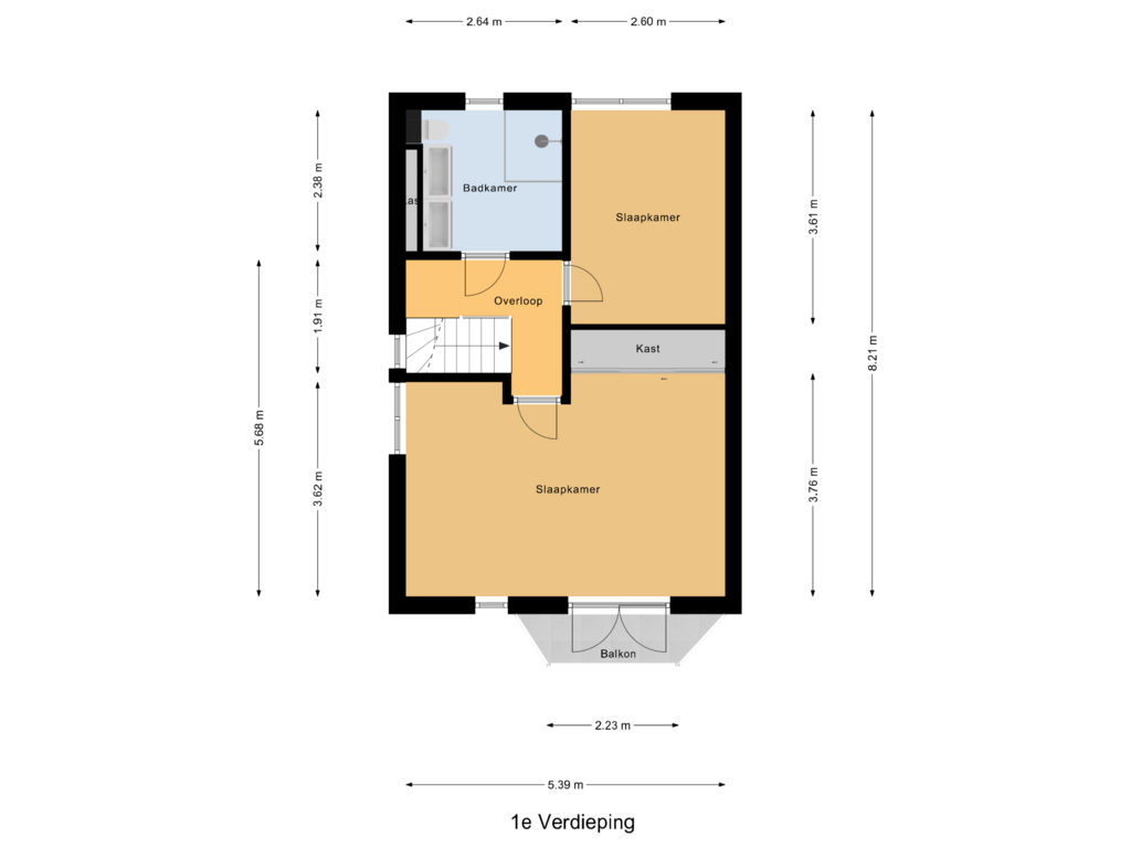 Bekijk plattegrond van 1e Verdieping van Stoppelland 29