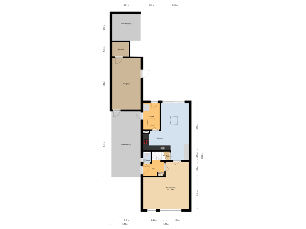 Bekijk plattegrond van Begane grond van Van der Brugghenstraat 11