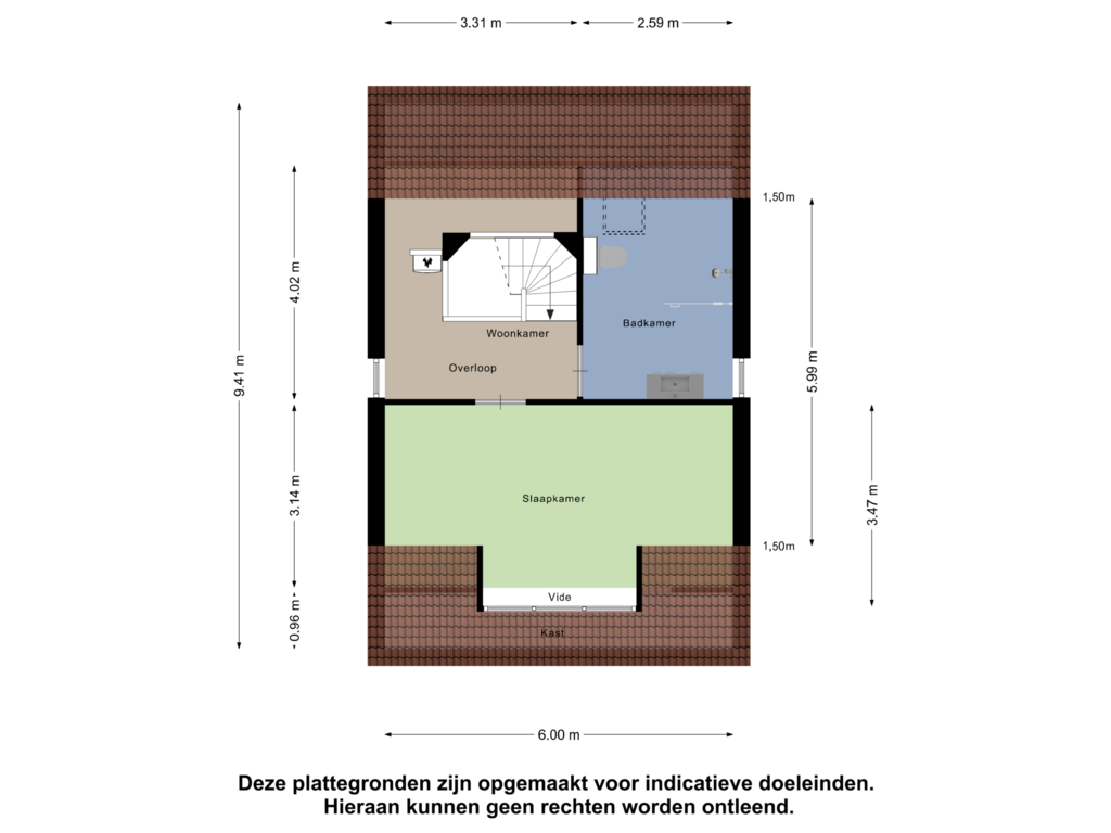 Bekijk plattegrond van Tweede Verdieping van Peltstraat 5