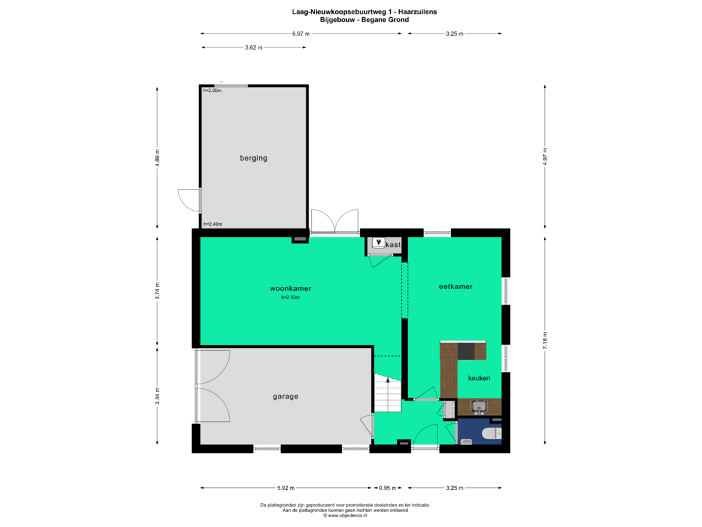 Bekijk plattegrond van Bijgebouw - Begane Grond van Laag-Nieuwkoopsebuurtweg 1