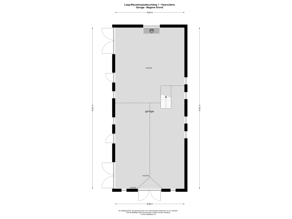 Bekijk plattegrond van Garage - Begane Grond van Laag-Nieuwkoopsebuurtweg 1