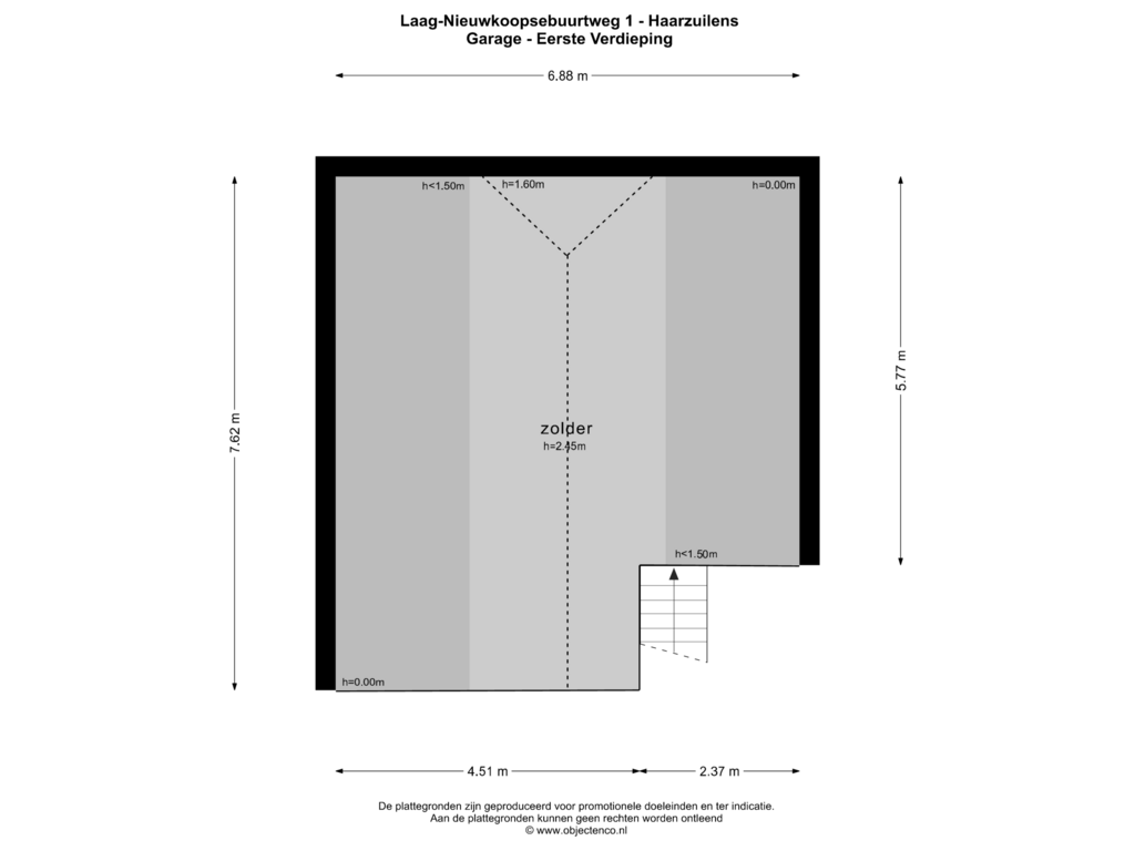 Bekijk plattegrond van Garage - Eerste Verdieping van Laag-Nieuwkoopsebuurtweg 1