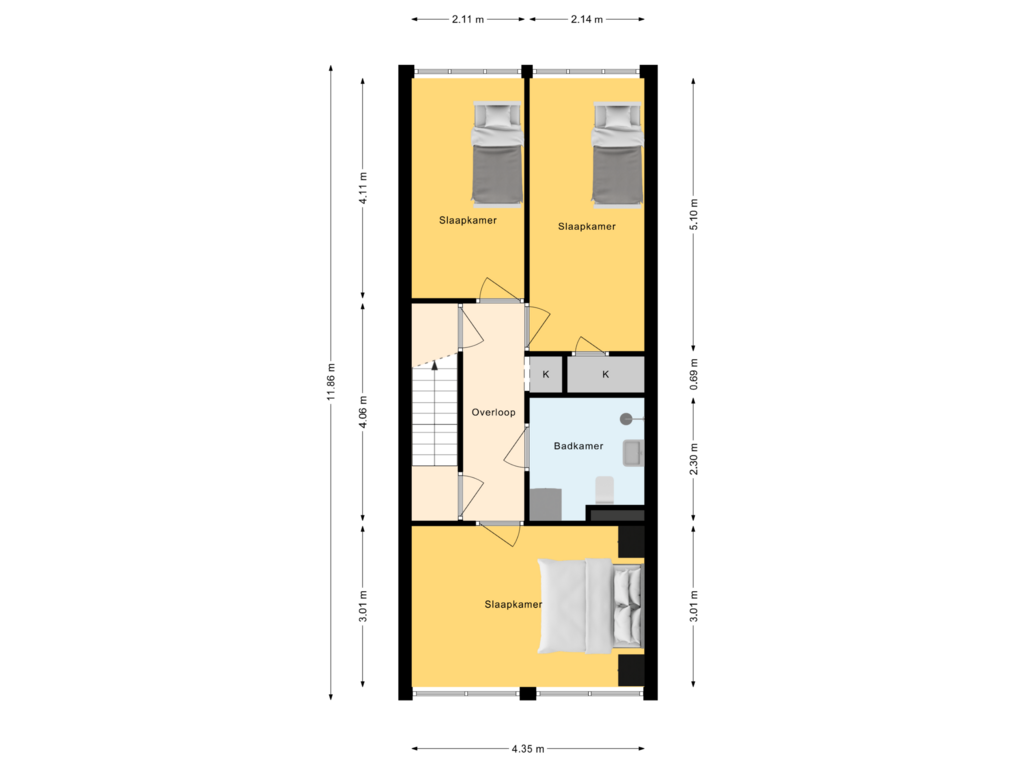 Bekijk plattegrond van 1e Verdieping van Herinckhave 46