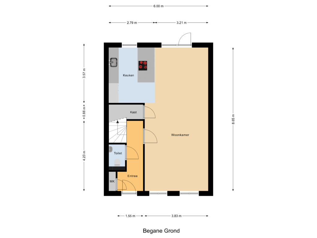 Bekijk plattegrond van Begane Grond van Pykeswegje 27