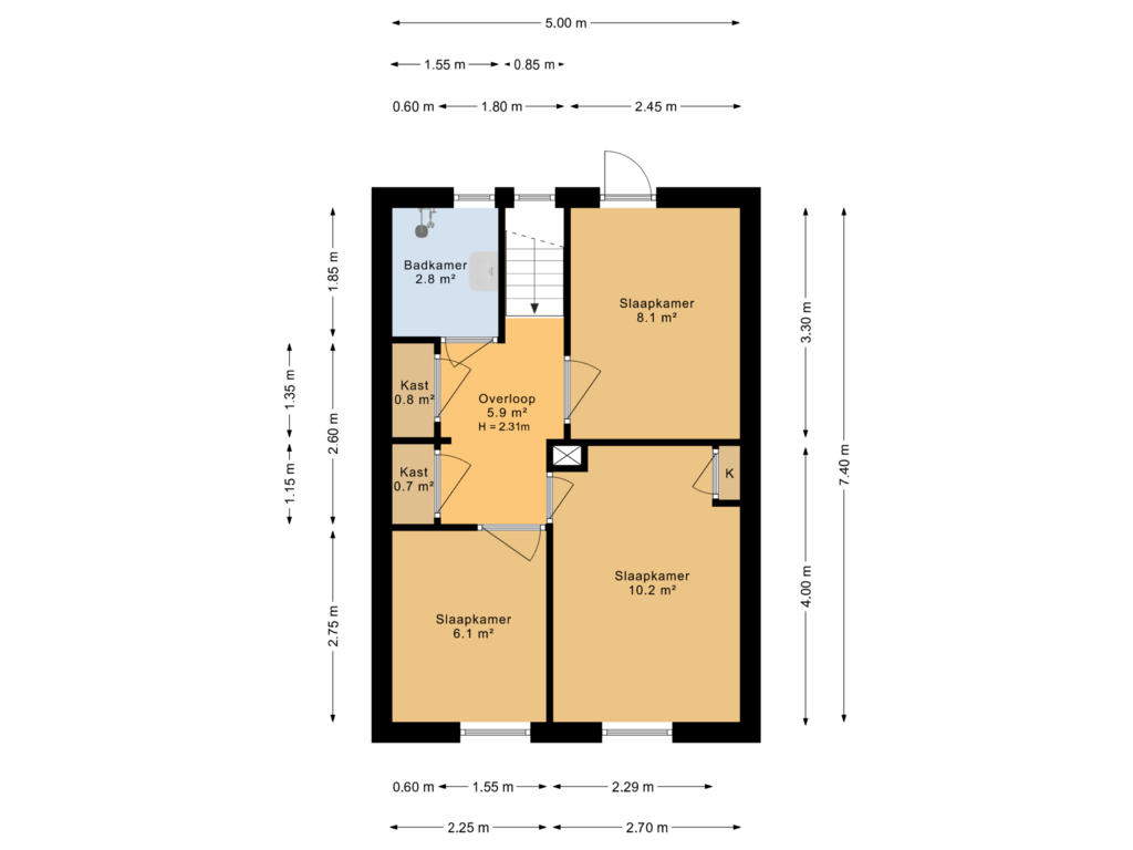 Bekijk plattegrond van 1e verdieping	 van De Bou 9