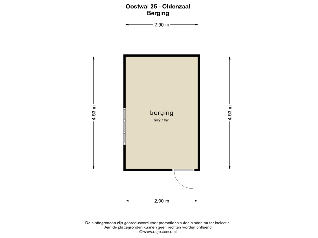 Bekijk plattegrond van Berging van Oostwal 25