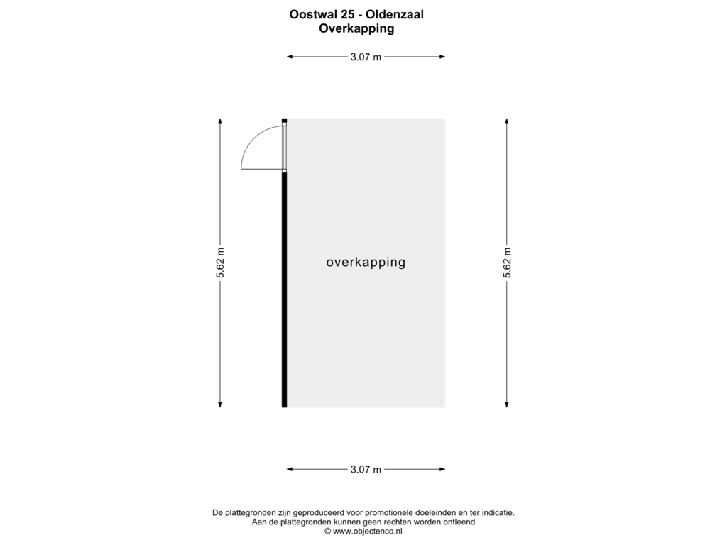 Bekijk plattegrond van Overkapping van Oostwal 25