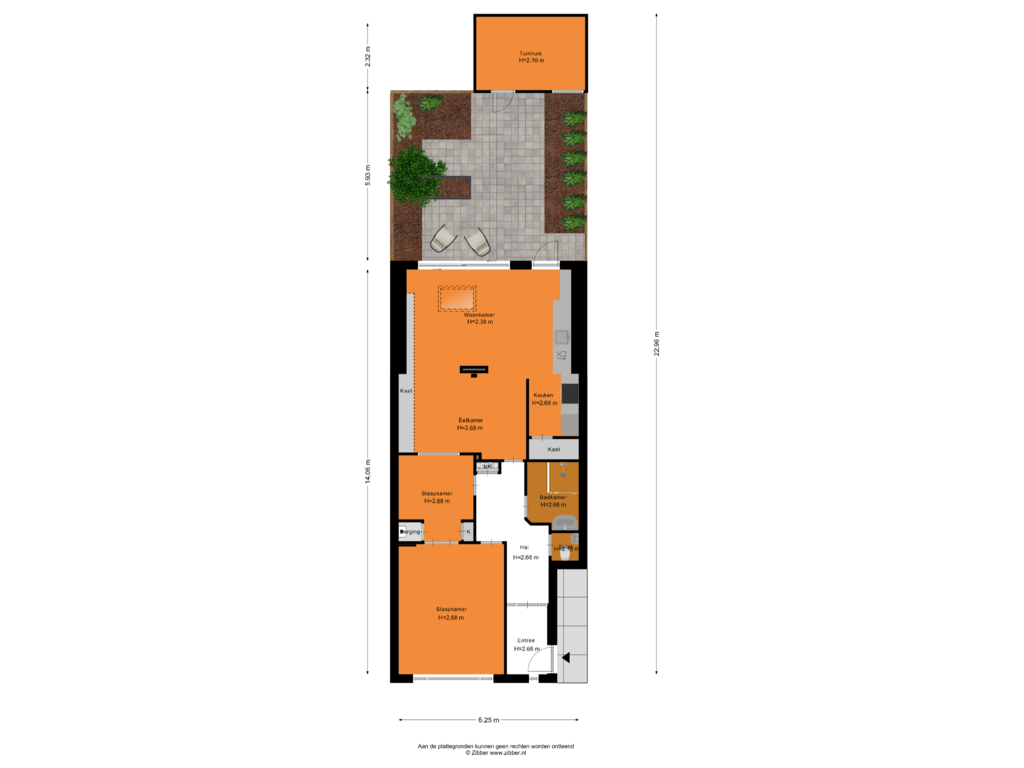 Bekijk plattegrond van Begane Grond -Tuin van Van Gentstraat 14-H