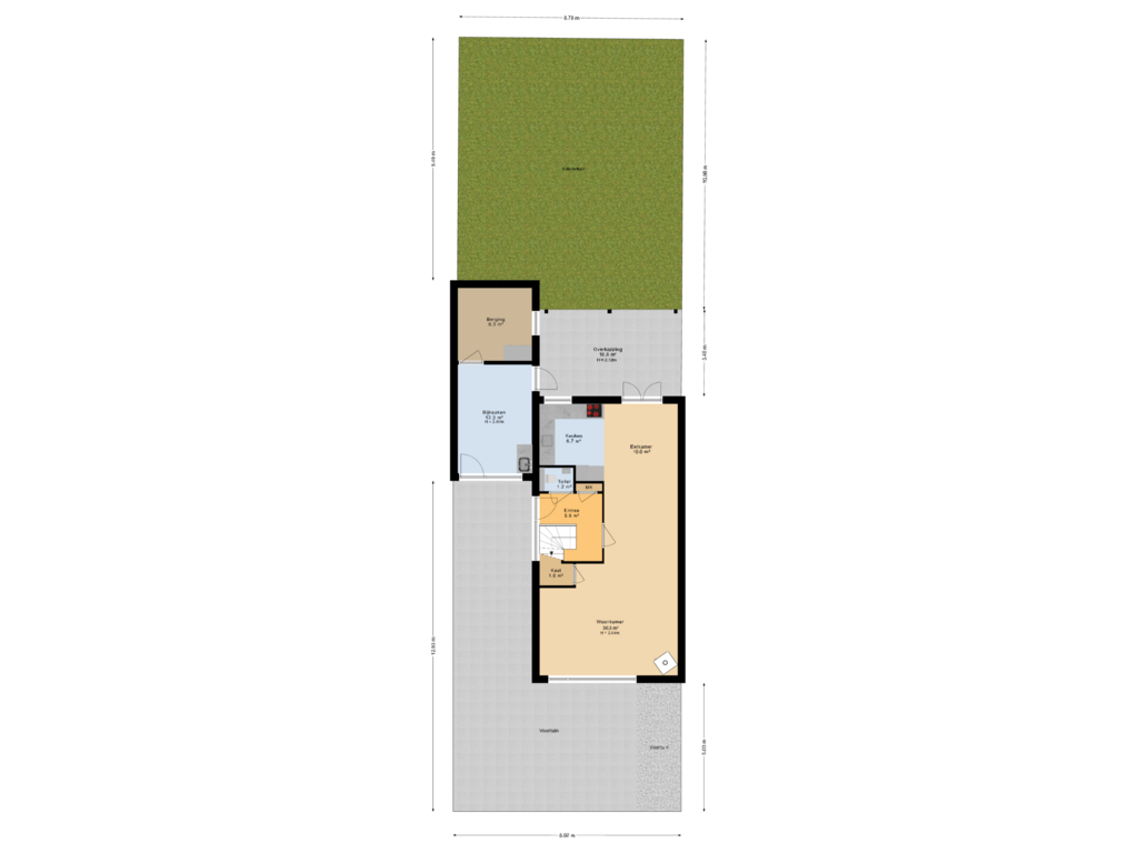 Bekijk plattegrond van Situatie van Ytsjesân 64