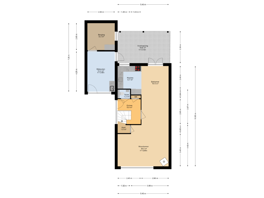 Bekijk plattegrond van Begane grond van Ytsjesân 64