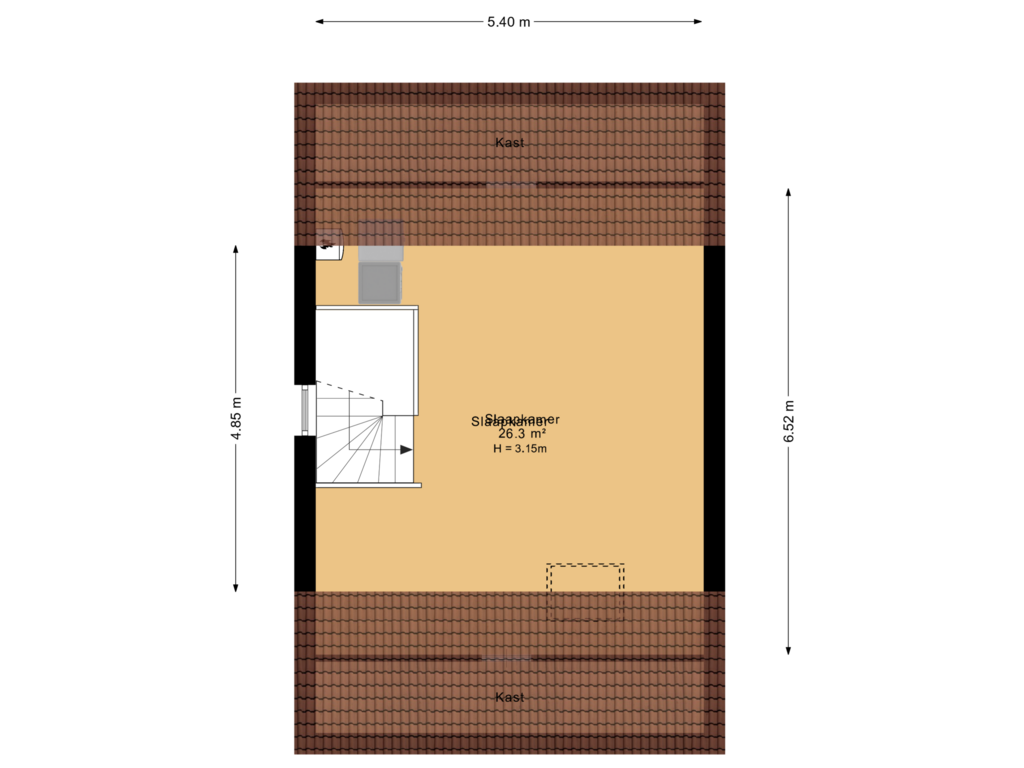 Bekijk plattegrond van 2e verdieping van Ytsjesân 64