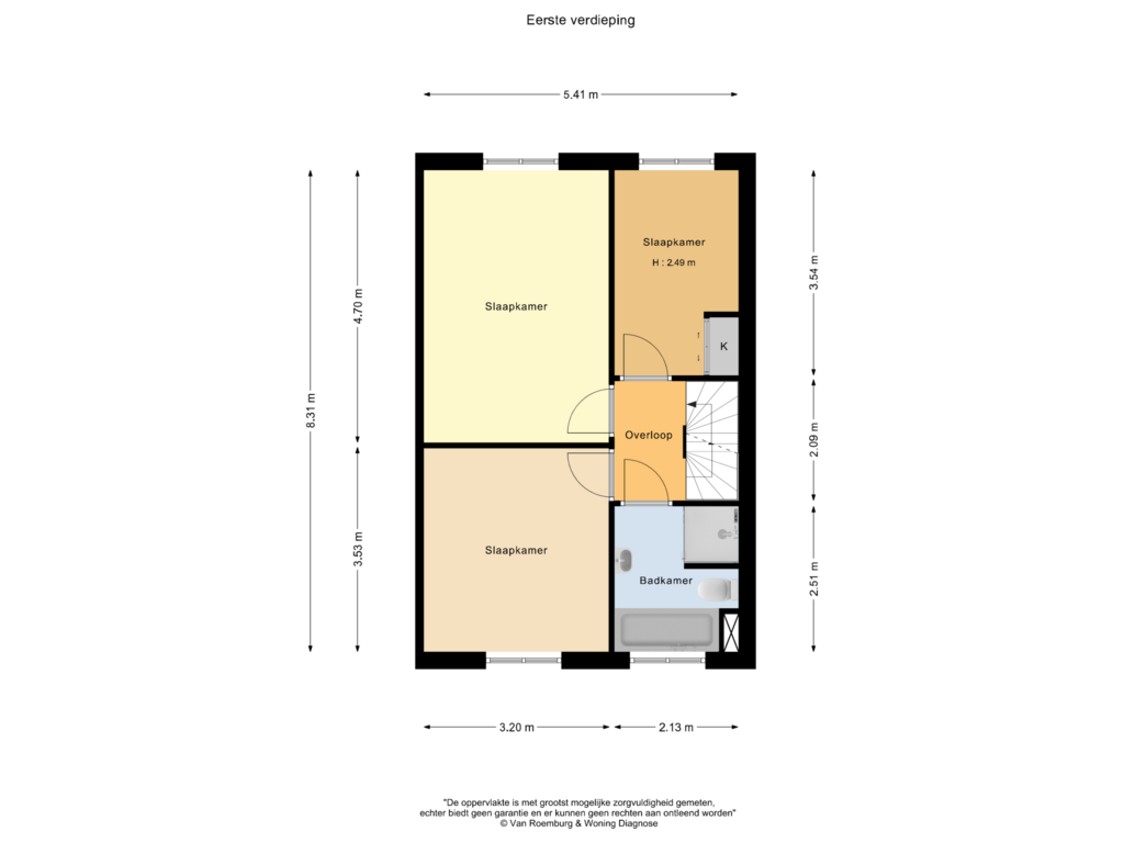 Bekijk plattegrond van Eerste verdieping van Lange Voren 122