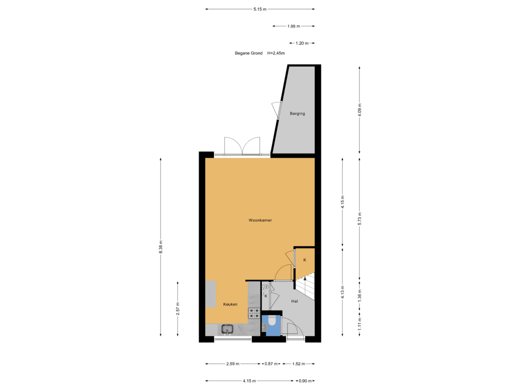 Bekijk plattegrond van Begane Grond van Kingstraat 9