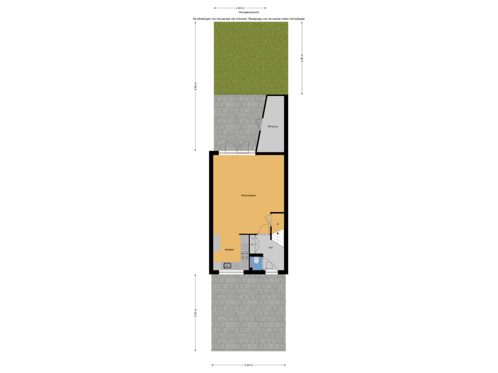 Bekijk plattegrond van Perceeloverzicht van Kingstraat 9