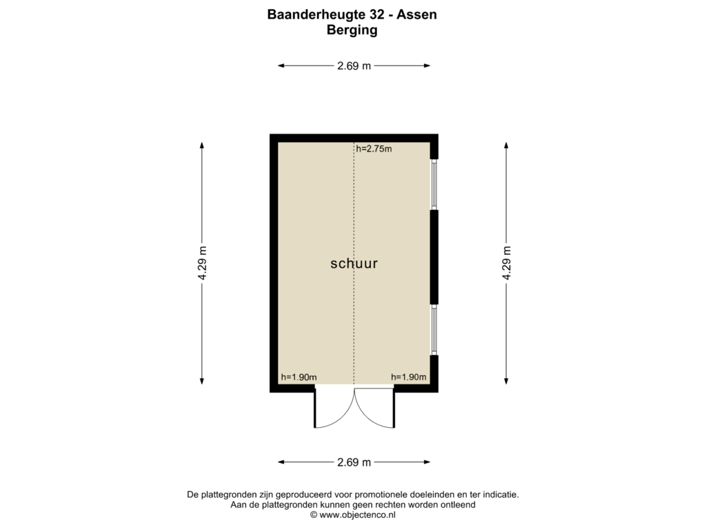 View floorplan of BERGING of Baanderheugte 32