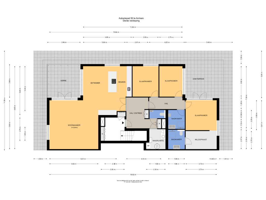 View floorplan of Derde verdieping of Aubadepad 50