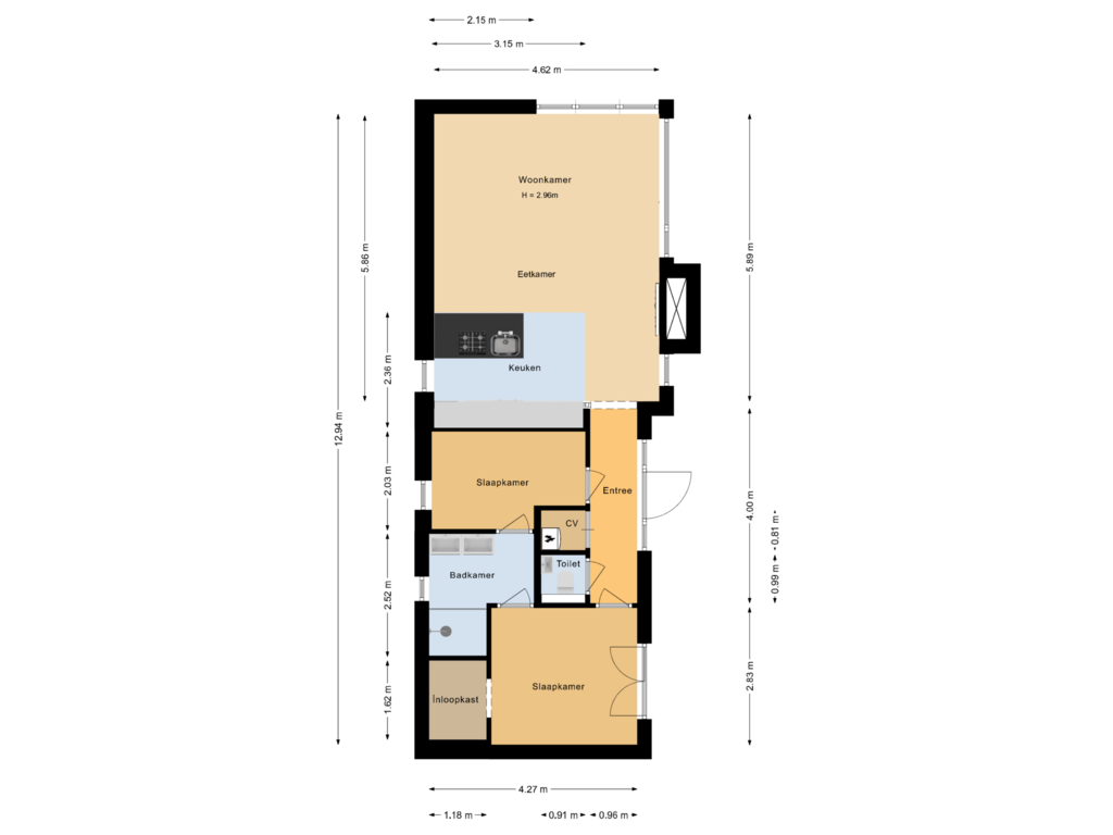 Bekijk plattegrond van Begane grond van Zuiderweg 2-258