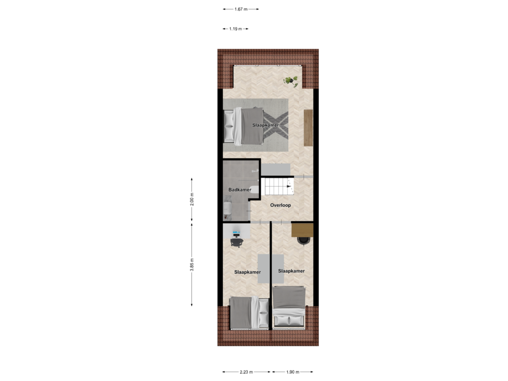 Bekijk plattegrond van Eerste verdieping van Fultsemaheerd 38